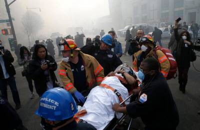 在纽约建筑倒塌可能发生爆炸