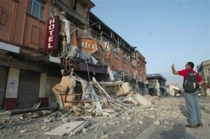 智利的地震发生强度为8.8度
