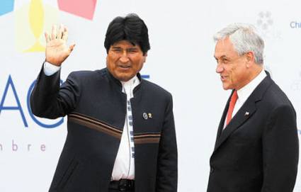 Evo Morales和SebastiánPiñera