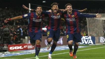 LuisSuárez,Neymar和Lionel Messi