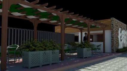 :Paseo其中一个区域的3D图像,这是一个为年轻人设计的精美公共空间。