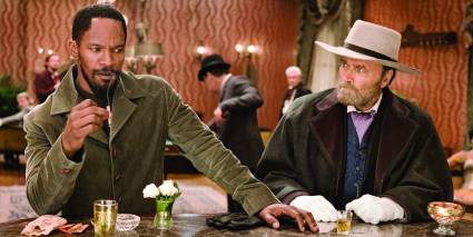 演员Jamie Foxx和Franco Nero参演电影Django Unchained,由Quentin Tarantino执导,2012年