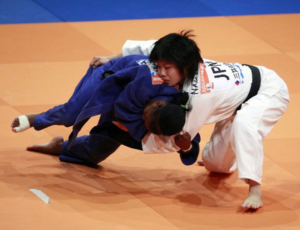 Yanet Bermoy en la final del Campeonato Mundial de Judo
