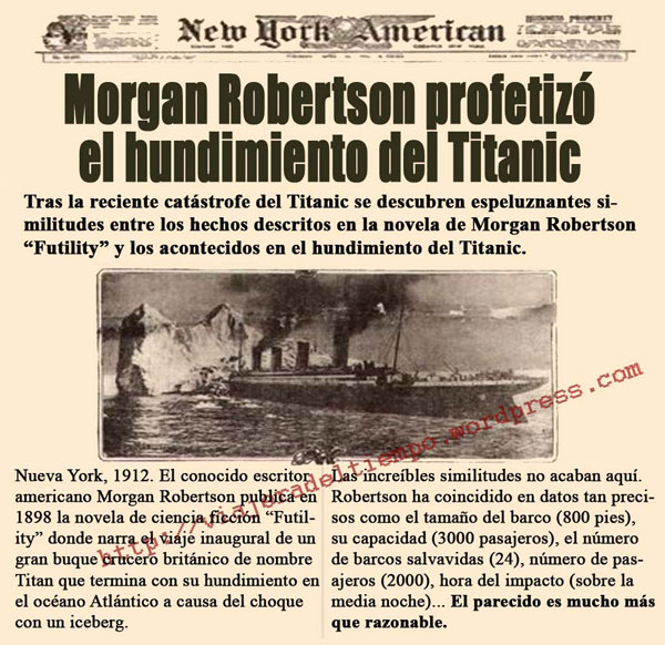 Morgan Robertson profetizó el hundimiento del Titanic