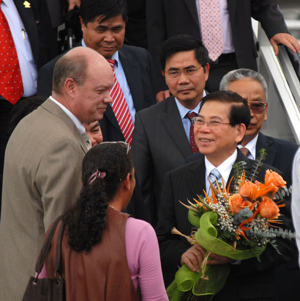 Llegada a La Habana del presidente de Vietnam, Nguyen Minh Triet