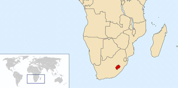 Mapa de Lesotho