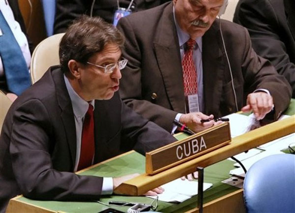 Canciller cubano Bruno Rodríguez Parrilla ante la ONU