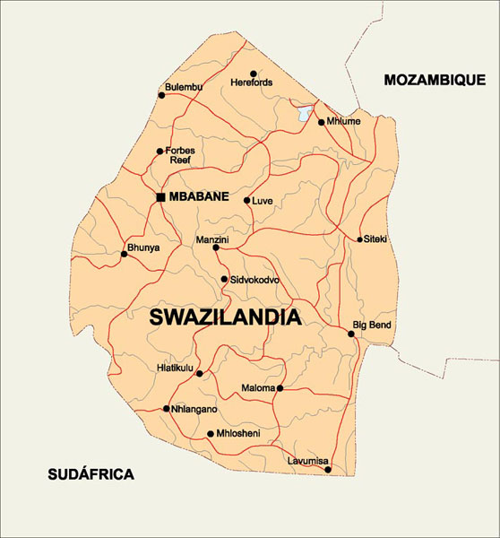 Mapa de Swazilandia