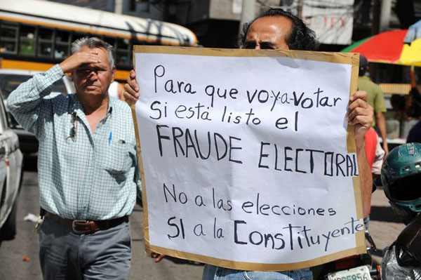 Hondureños rechazan elecciones ilegales