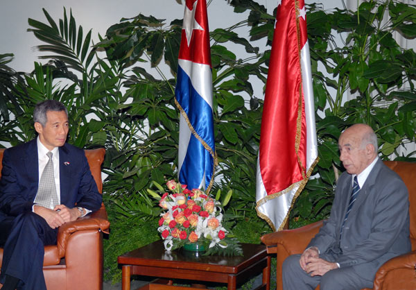 Recibe Machado Ventura a Primer Ministro de Singapur