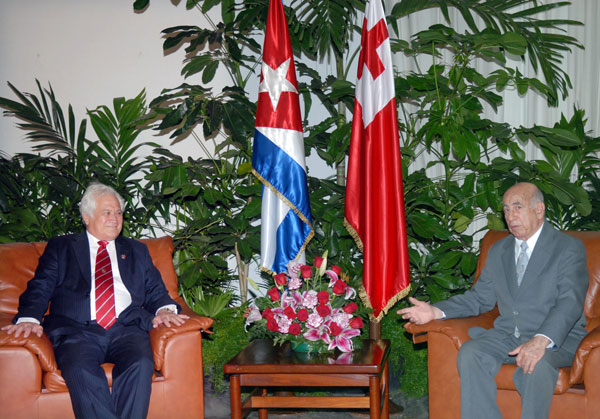 Machado Ventura conversa con Primer Ministro de Tonga