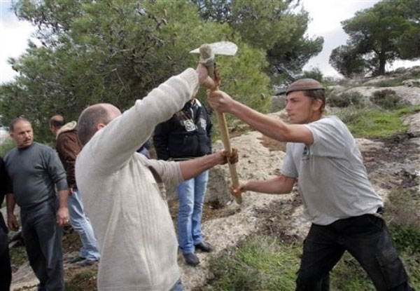 Pelea cerca de la ciudad palestina de Hebrón en Cisjordania