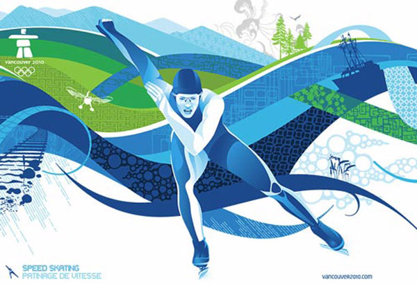 Ilustración para juegos de Invierno Vancouver 2010