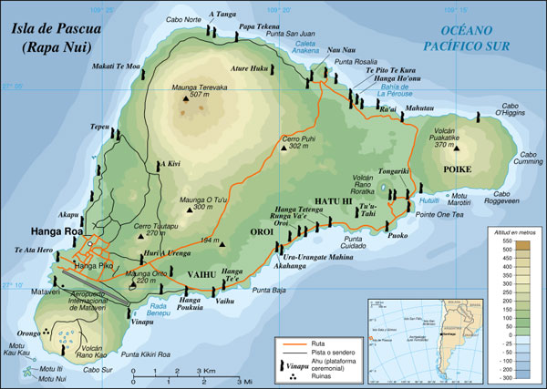 Mapa de la Isla de Pascua