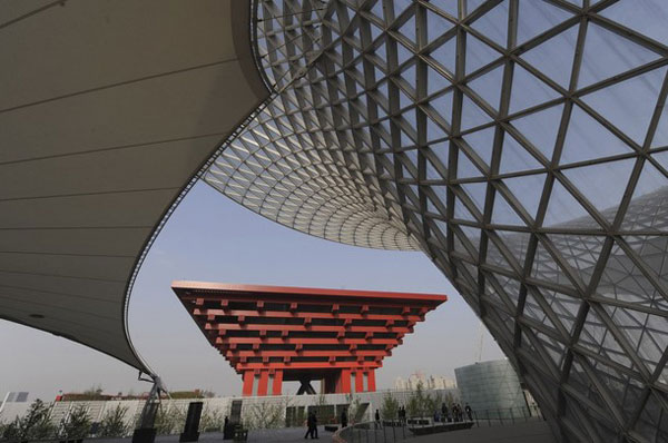 Vista del pabellón chino en la Exposición Universal de Shanghai 2010