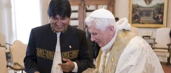 Evo Morales en el Vaticano