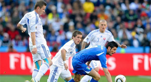 Partido de Italia vs Eslovaquia, grupo F del Mundial de fútbol Sudáfrica 2010