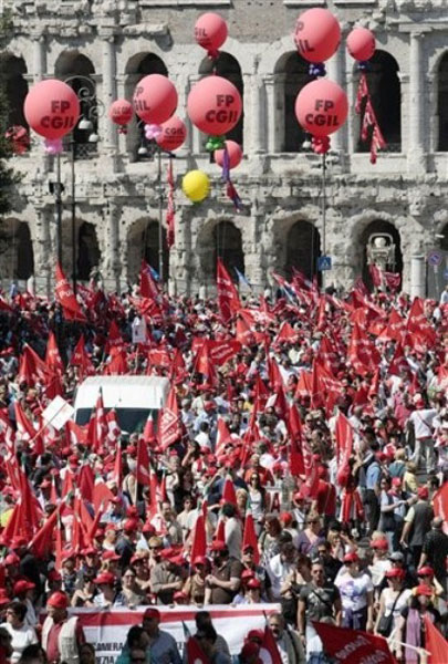 Un millón de italianos en huelga contra recortes