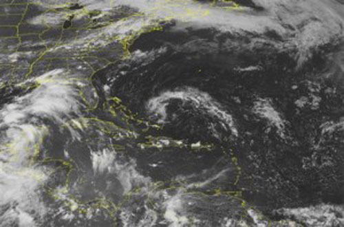 Imagen de satélite de la tormenta Alex