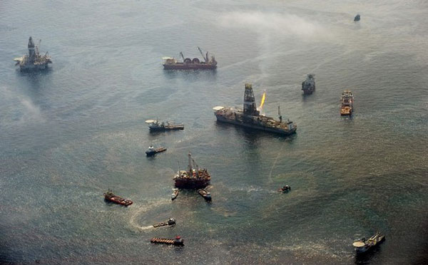 Área del escape de petróleo en el Golfo de México
