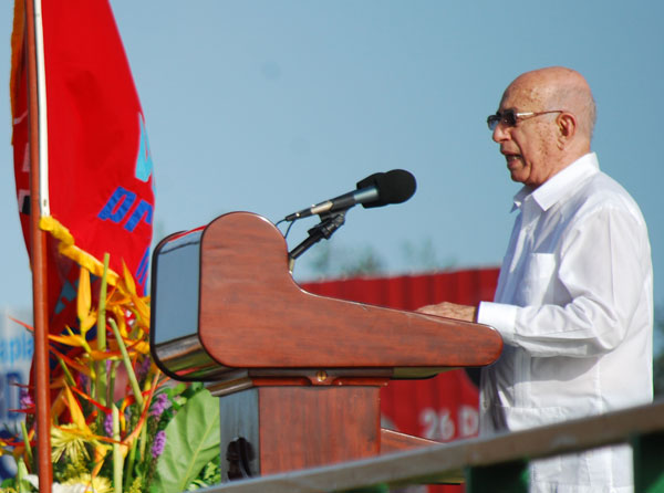 José Ramón Machado Ventura en el acto por el 26 de Julio