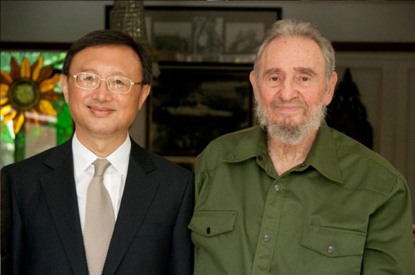 Fidel Castro y el Canciller Yang Jiechi