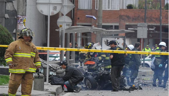 Coche-bomba perpetrado el jueves en Bogotá