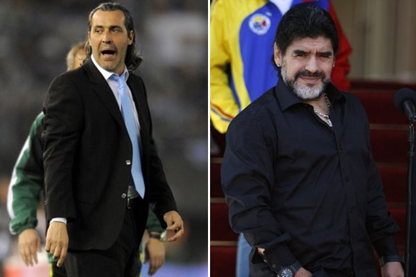 Sergio Batista y Diego Armando Maradona