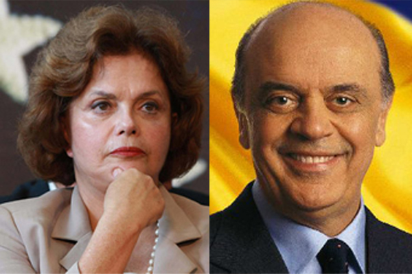 Dilma Rousseff y José Serra