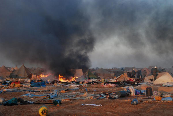 Régimen marroquí contra campamentos saharauí