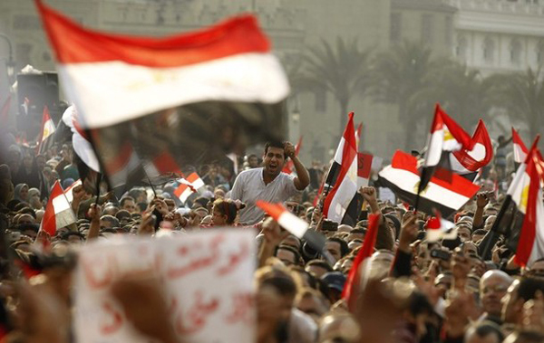 Protesta contra Mubarak en El Cairo
