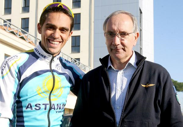 Alberto Contador y Giuseppe Martinelli