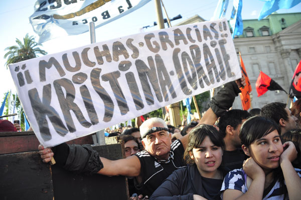 Gran respaldo popular para la presidenta argentina