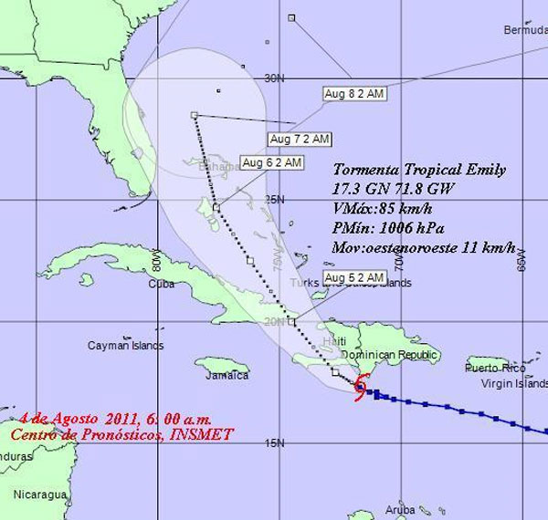 Aviso de Ciclón Tropical Emily