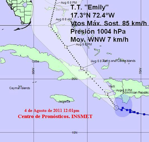 Aviso de Ciclón Tropical Emily