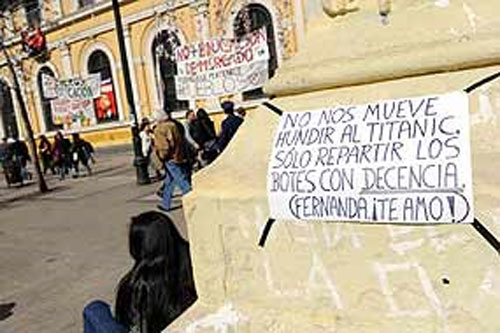 Protestan estudiantes chilenos