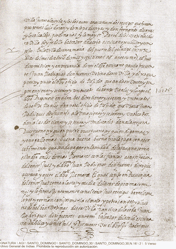 Documento original que corrobora la resistencia de Silvestre de Balboa