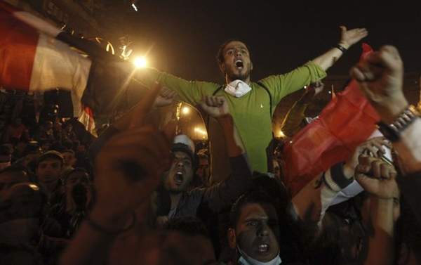 Jóvenes la plaza Tahrir