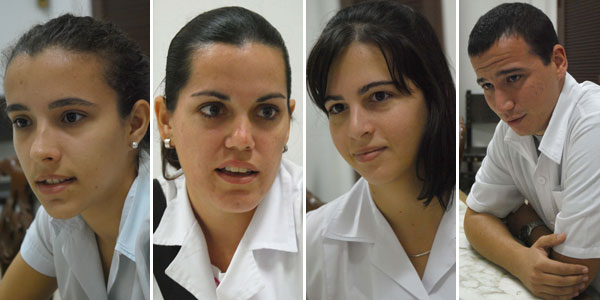 Anabel González, Adianes Bermúdez, Yanela Medida y Ernesto Pellegrini