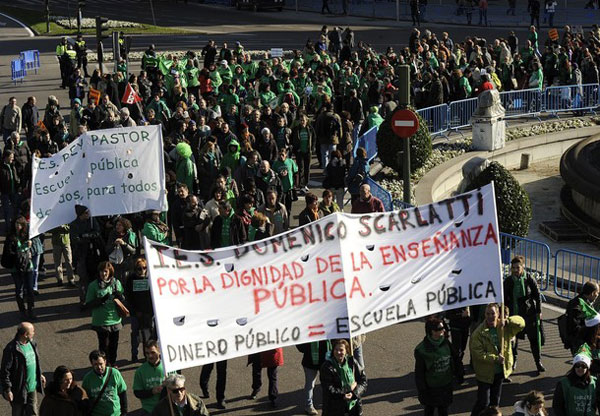 Manifestantes en España