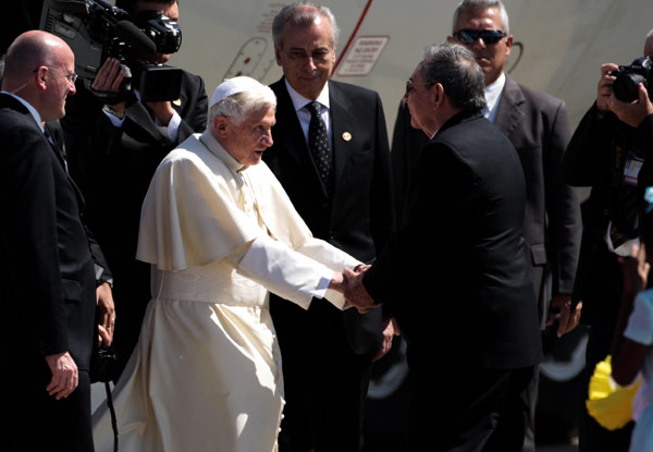 Llegada a Cuba del Papa Benedicto XVI