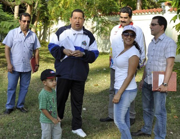 Presidente Chávez con su familia