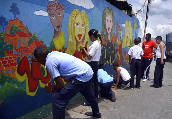 Mural de arte de estética infantil