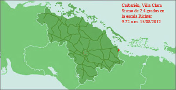 Gráfico de movimiento sísmico en Villa Clara