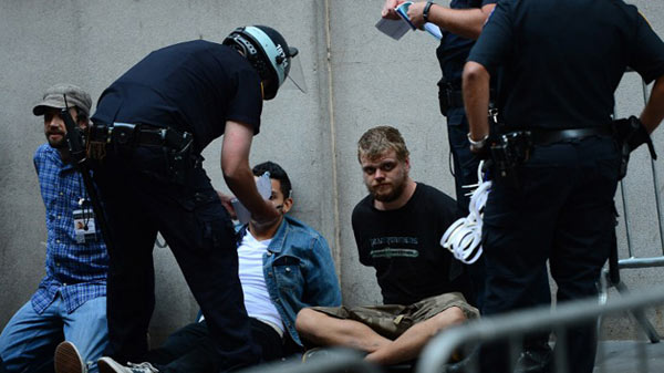 Activistas del movimiento Ocupa Wall Street