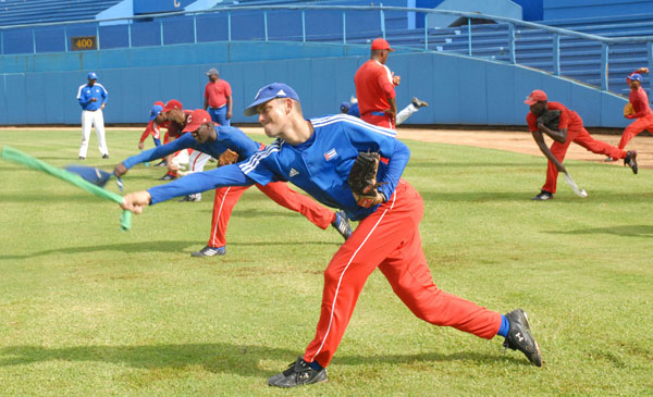 Entrenamiento de la preselección cubana de béisbol