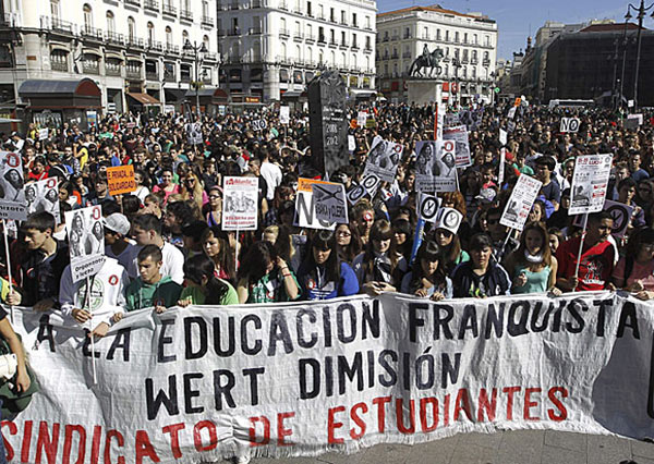 Huelga de estudiantes españoles
