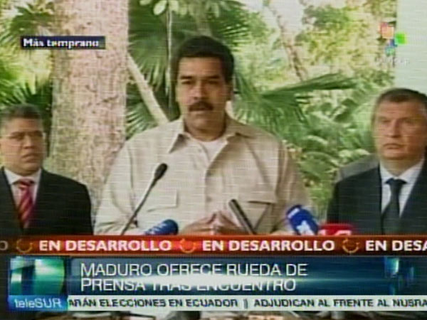 Nicolás Maduro durante rueda de prensa