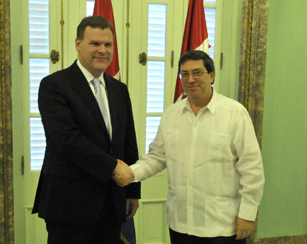 canciller cubano recibe a homólogo canadiense