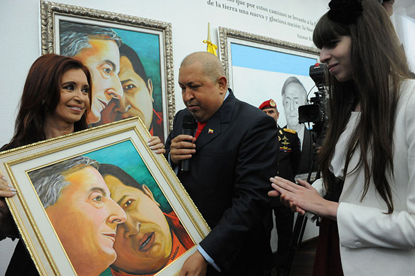 Cristina Fernández y Hugo Chávez